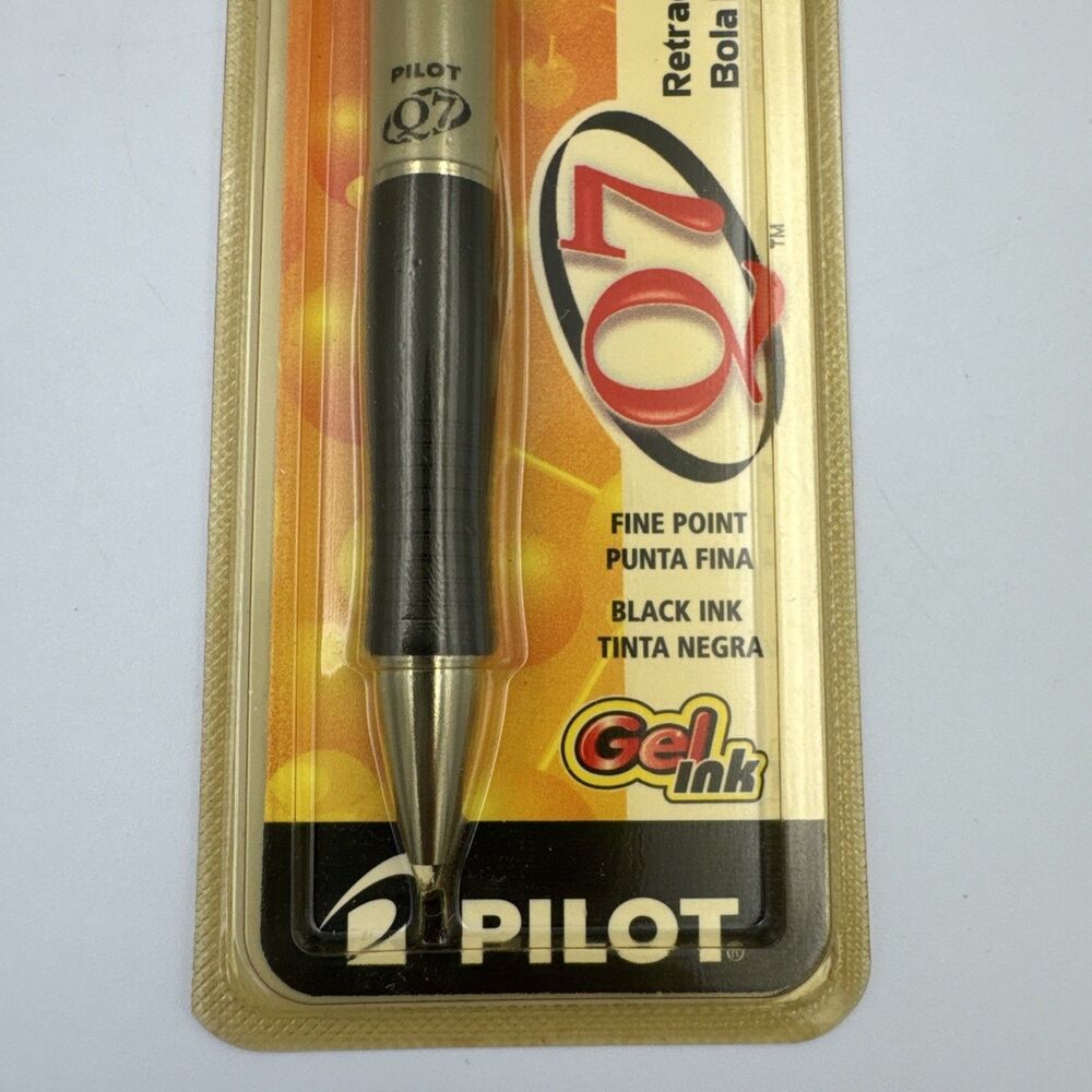 Pilot Q7 Gel Ink Pen Needle Point Rollerball Black Ink Silver Barrel New - Picture 3 of 5